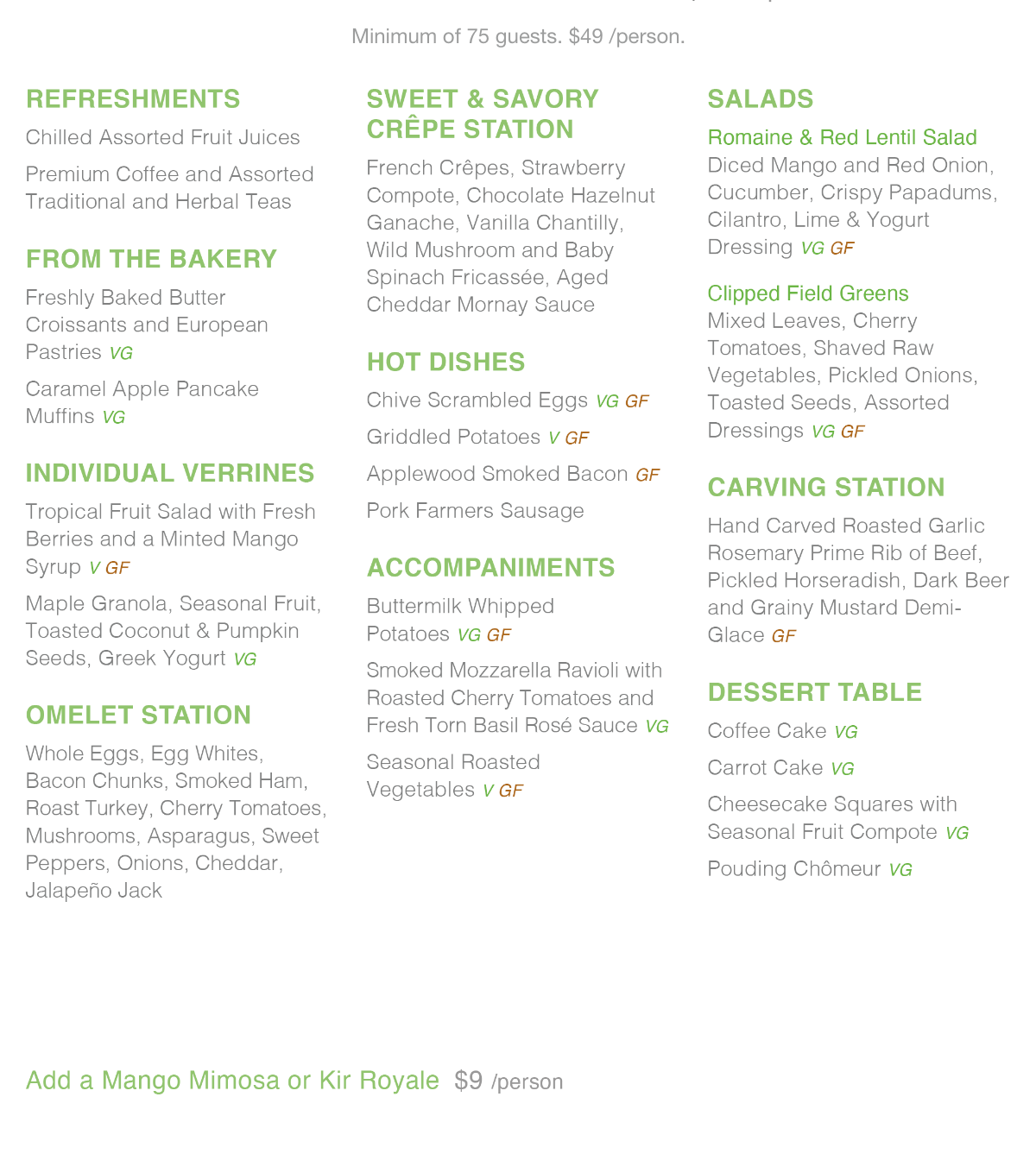 Infinity Convention Centre Food Menu - Infinity Convention Centre